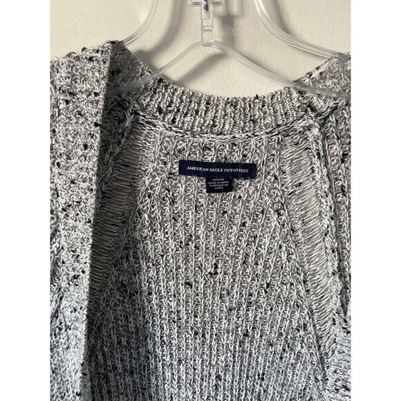 American Eagle Outfitters Rope Long Cardigan Sweater Black White Size Medium - Picture 5 of 7